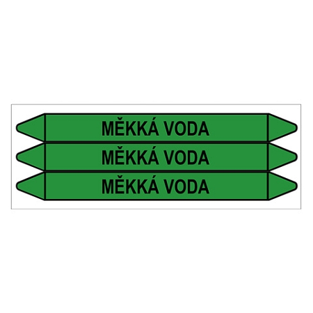 Značení potrubí, měkká voda,3 ks, 355 × 37 mm